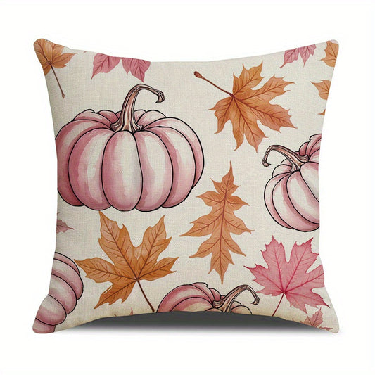 4 Pack Fall Pillow Covers 18x18in Farmhouse Pumpkin Maple Leaf Cushion Case Autumn Sofa Couch Decor For Autumn Thanksgiving Harvest Decorations