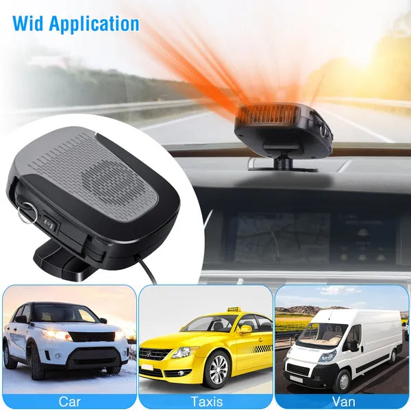 Portable Car Auto Heater Heating Fan, 12V 150W, 2 In 1 Defroster Demister Windshield Heater Automotive Cooling Fan