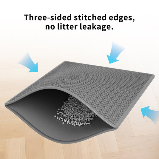 Premium Cat Litter Mat - Leak-Proof Waterproof Base & Non-Slip Backing - Effectively Traps And Filters Litter For A Cleaner, Dry Floor