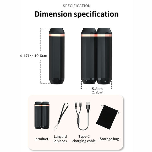 Heat For Camping Hiking Hunting Golf Heater Reusable Portable Pocket Heater With Split Magnetic And Flashlight Hand Warmers