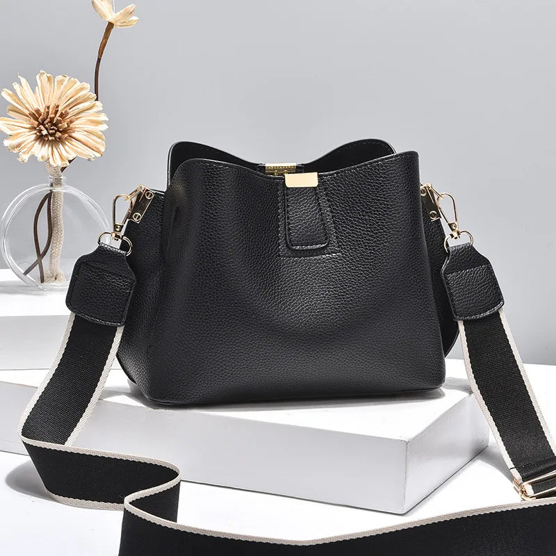 Minimalist Bucket Bag with Adjustable Crossbody Strap
