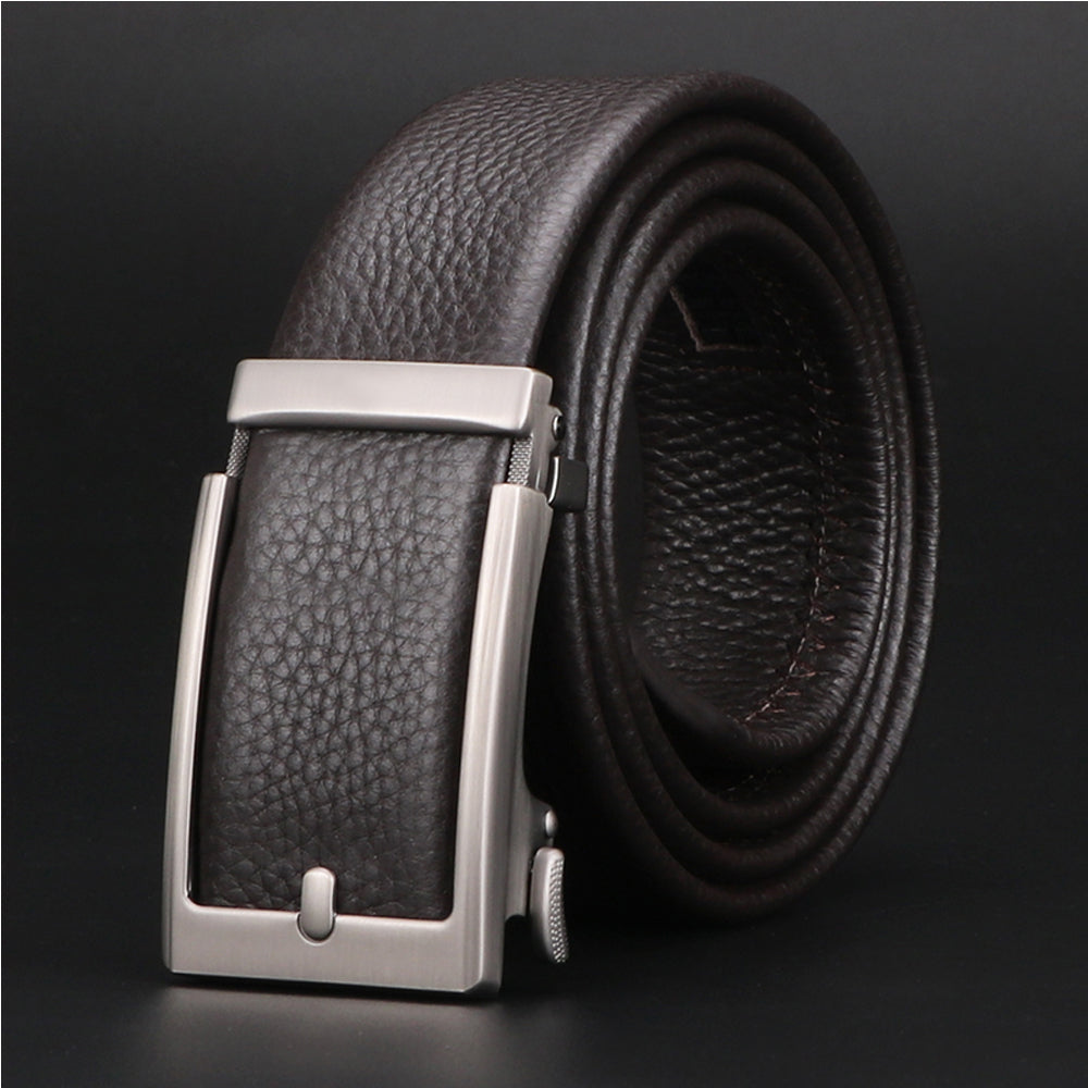 Men Belt Leather Belt For Men With Anti-Scratch Buckle Control Design For Formal Work Or Casual