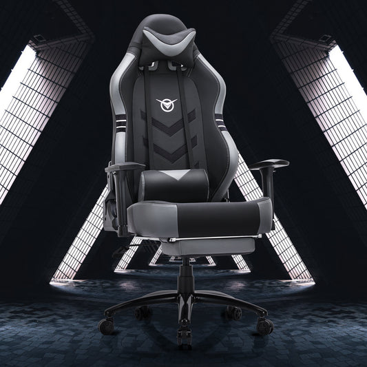 Tall Gaming Chair 350lbs Racing Computer Gaming Chair Big & Tall Gaming Chair with Footrest | Ergonomic Racing Style Computer Desk Chair | Adjustable Swivel Recliner