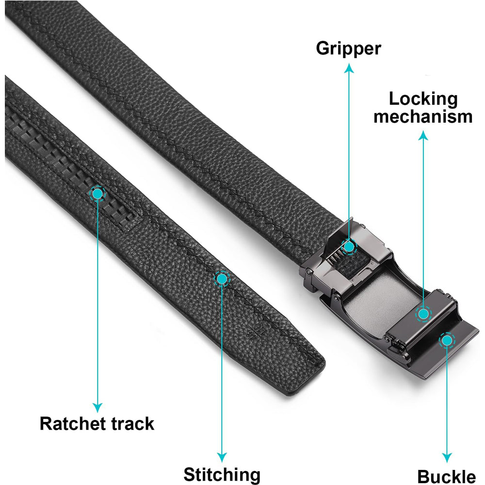 Men Belt Leather Belt For Men With Anti-Scratch Buckle Control Design For Formal Work Or Casual