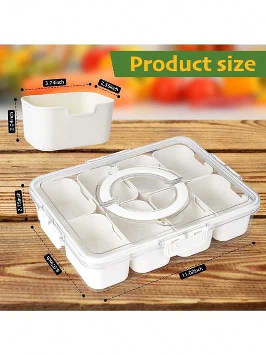 Divided Snack Box with Lid – Reusable Food Storage Bento Organizer