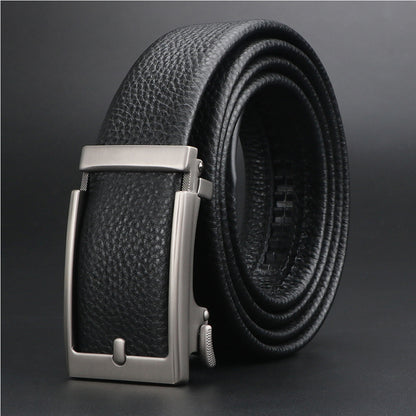 Men Belt Leather Belt For Men With Anti-Scratch Buckle Control Design For Formal Work Or Casual
