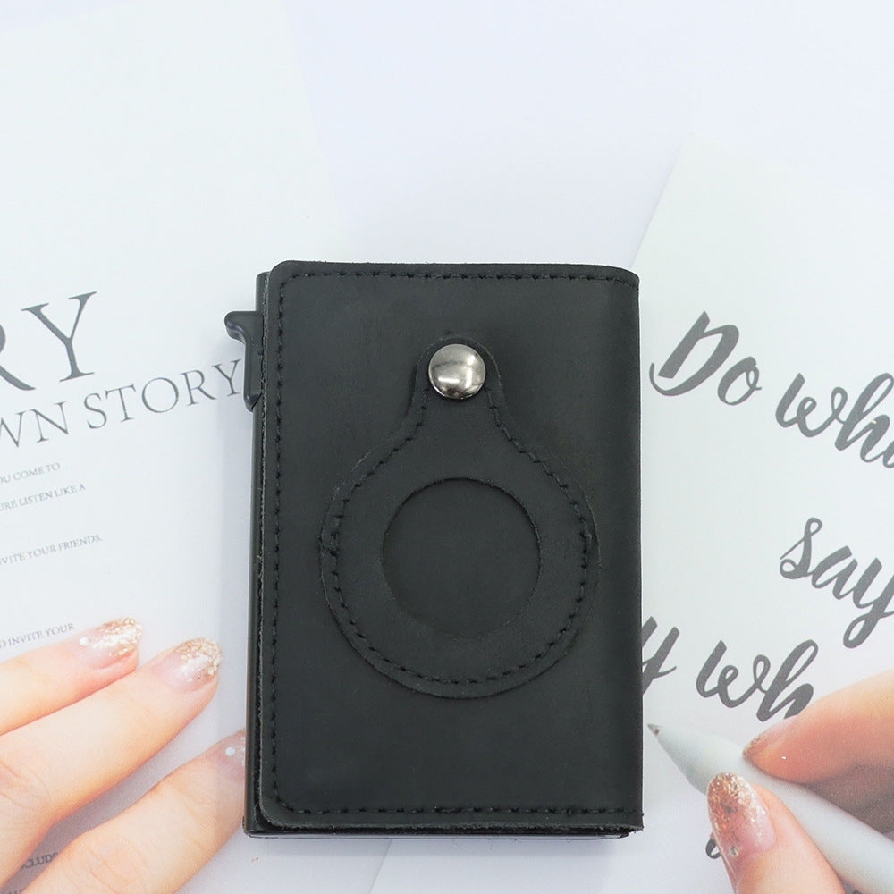 Minimalist Leather Wallet with AirTag Holder