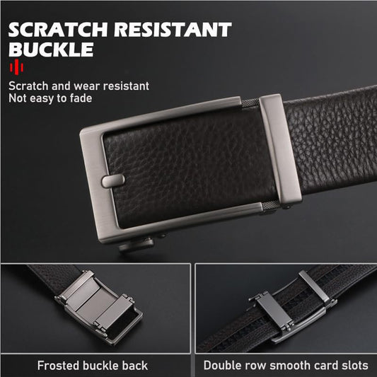 Men Belt Leather Belt For Men With Anti-Scratch Buckle Control Design For Formal Work Or Casual