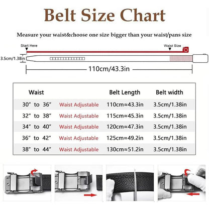 Men Belt Leather Belt For Men With Anti-Scratch Buckle Control Design For Formal Work Or Casual