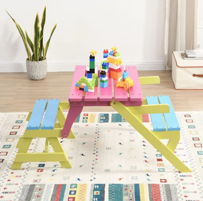 Blue Solid Wood Toddlers Table and Chair Set | Children's Dining & Activity Furniture