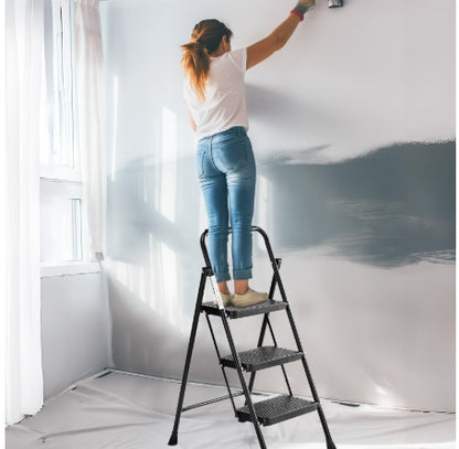 Household Portable 3-layer Step Ladder, With Safety Buckle Stable And Safe