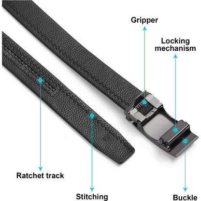 Men Belt Leather Belt For Men With Anti-Scratch Buckle Control Design For Formal Work Or Casual