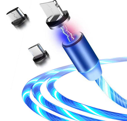 Flowing Light Magnetic Charging Cable – For iPhone, Android & Type-C