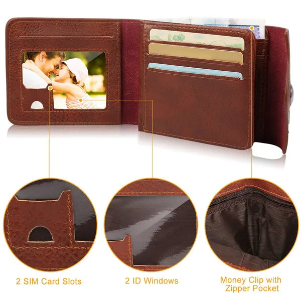 Slim Leather Bifold Wallet, RFID