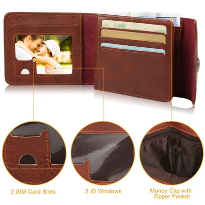 Men's Wallet PU Leather Bifold Purse Slim RFID Blocking Card Holder Cases W/ 2 ID Window Coin Pocket