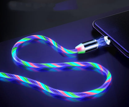 Flowing Light Magnetic Charging Cable – For iPhone, Android & Type-C