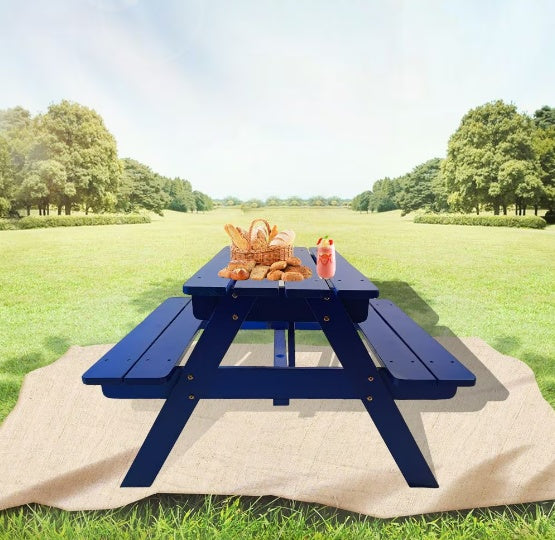 Blue Solid Wood Toddlers Table and Chair Set | Children's Dining & Activity Furniture