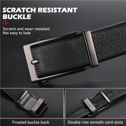 Men Belt Leather Belt For Men With Anti-Scratch Buckle Control Design For Formal Work Or Casual