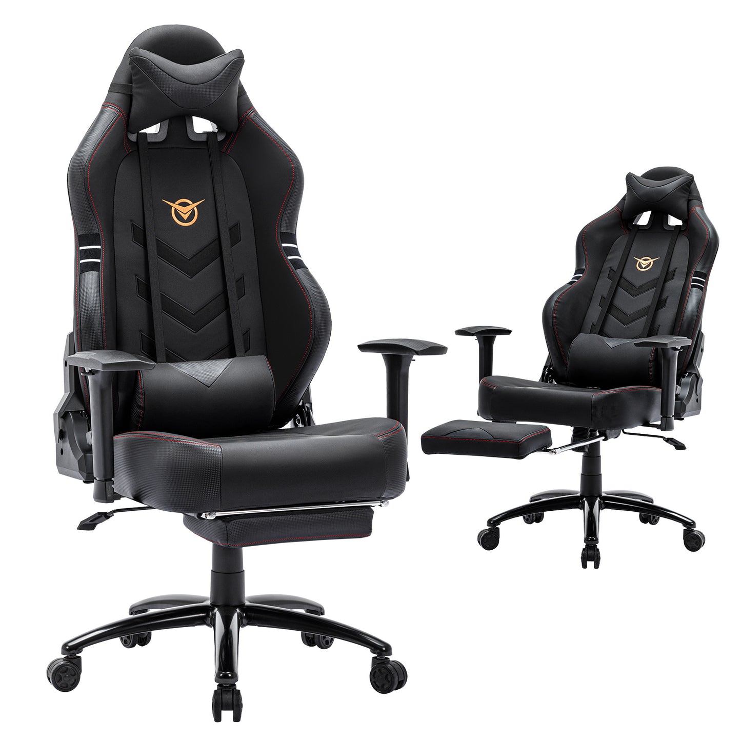 Tall Gaming Chair 350lbs Racing Computer Gaming Chair Big & Tall Gaming Chair with Footrest | Ergonomic Racing Style Computer Desk Chair | Adjustable Swivel Recliner