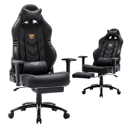 Tall Gaming Chair 350lbs Racing Computer Gaming Chair Big & Tall Gaming Chair with Footrest | Ergonomic Racing Style Computer Desk Chair | Adjustable Swivel Recliner