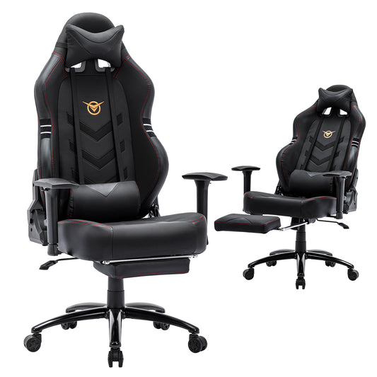 Tall Gaming Chair 350lbs Racing Computer Gaming Chair Big & Tall Gaming Chair with Footrest | Ergonomic Racing Style Computer Desk Chair | Adjustable Swivel Recliner