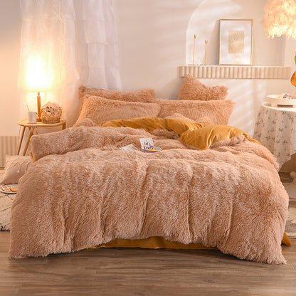 Luxury Thick Fleece Duvet Cover Set – Warm Queen & King Bedding for Winter