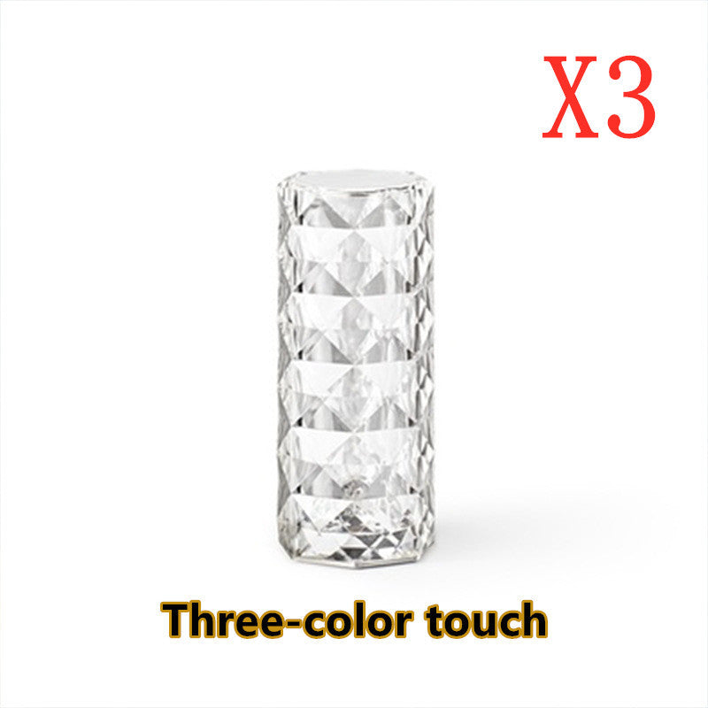 Nordic Crystal Table Lamp – USB Touch Dimming Night Light for Bedroom & Decor