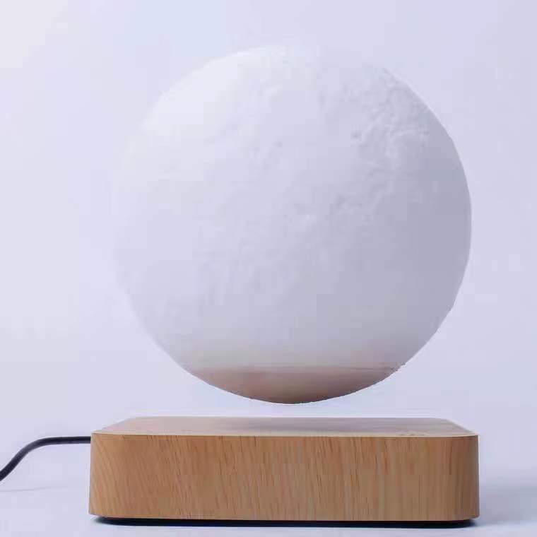 Magnetic Levitation Moon Lamp | 3D Printed Floating Night Light | Touch Control Desk Decor