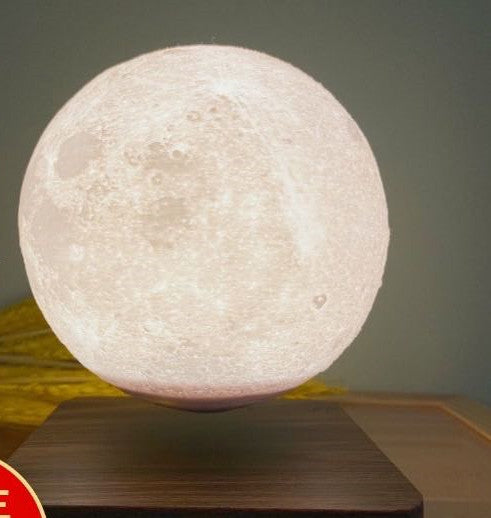 Magnetic Levitation Moon Lamp | 3D Printed Floating Night Light | Touch Control Desk Decor