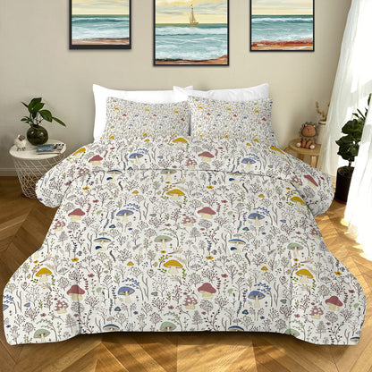 3-Piece Mushroom Comforter Set – Soft Microfiber Bedding for Twin, Full, Queen & King