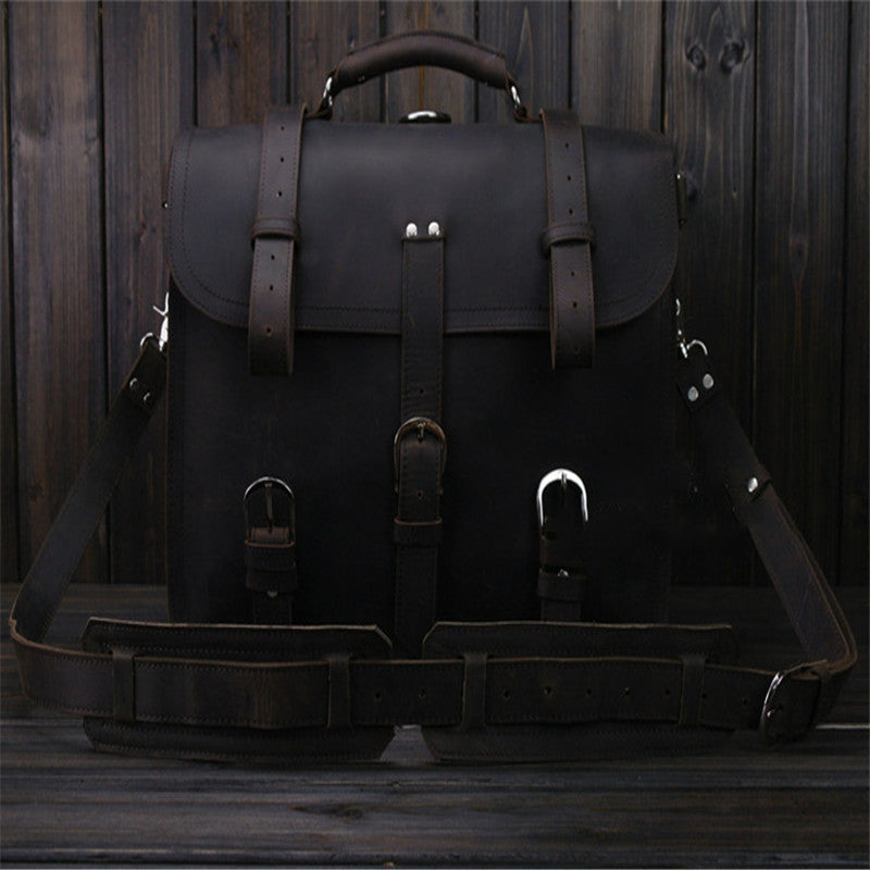 Convertible Crazy Horse Leather Travel Bag - Al-Noor Bazaar