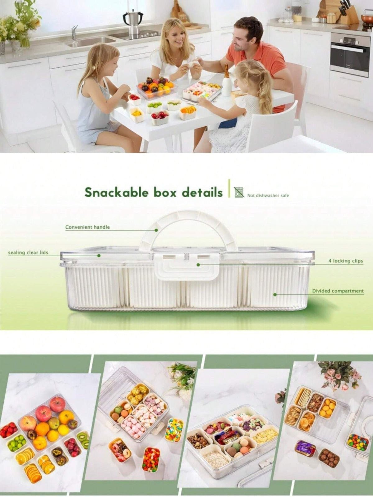 Snack Box Tray, 8 Compartments