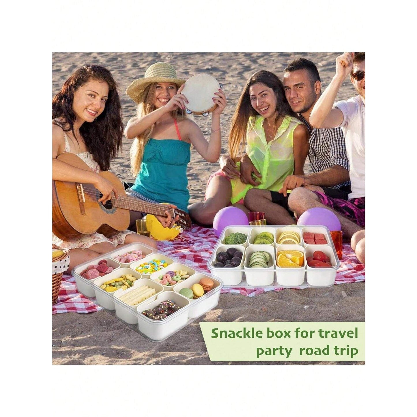 Travel Snack Box – Portable Container with Lid & Handle