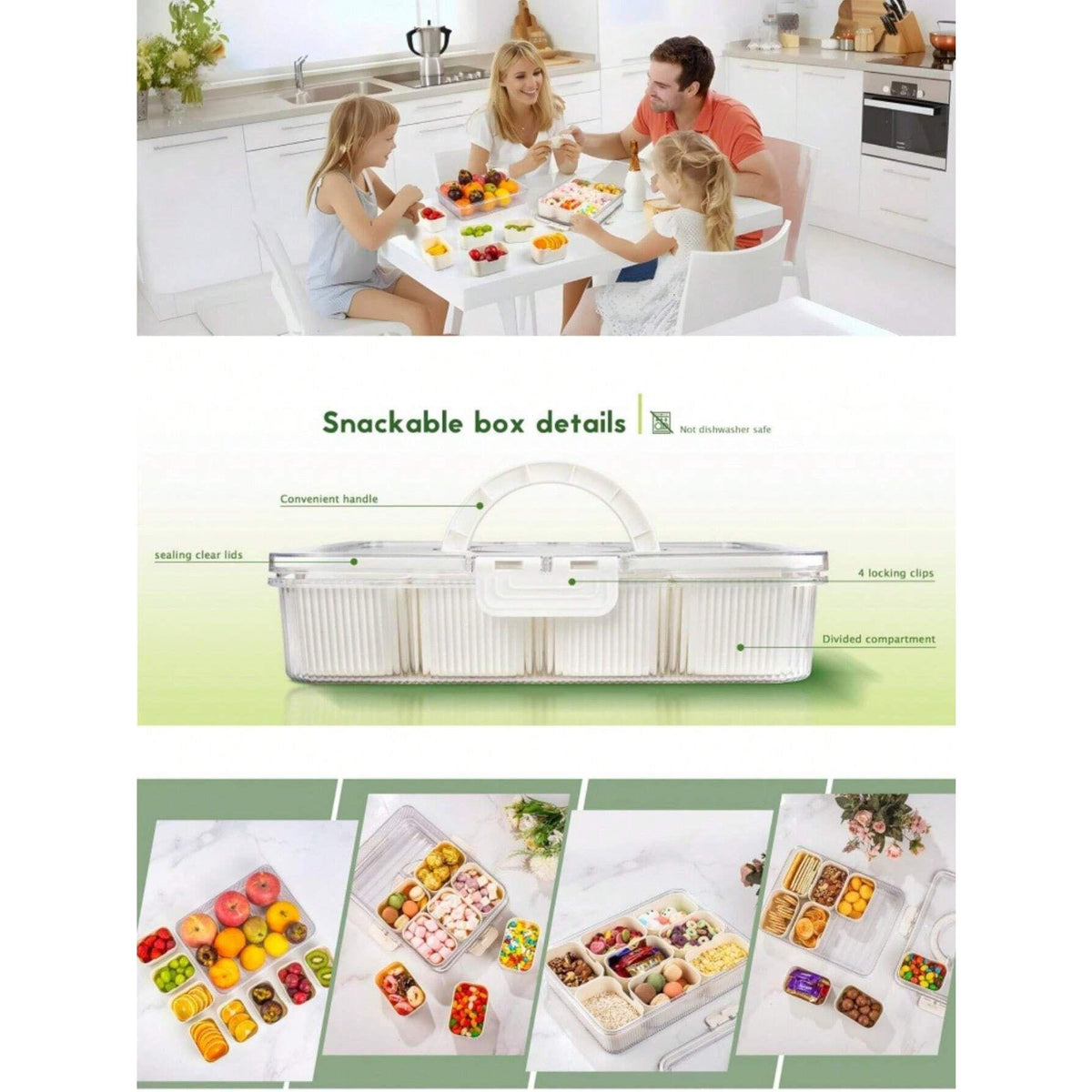 Snack Box Tray, 8 Compartments