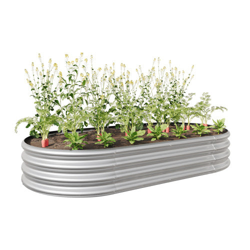 Raised Garden Bed Outdoor – Large Oval Metal Planter for Vegetables, Flowers & Plants