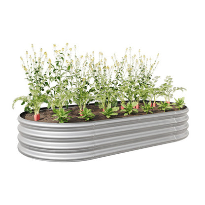 Raised Garden Bed Outdoor – Large Oval Metal Planter for Vegetables, Flowers & Plants