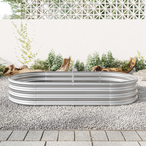 Raised Garden Bed Outdoor – Large Oval Metal Planter for Vegetables, Flowers & Plants