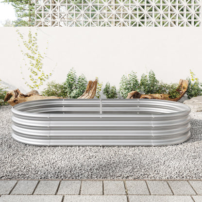 Raised Garden Bed Outdoor – Large Oval Metal Planter for Vegetables, Flowers & Plants
