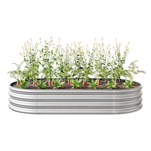Raised Garden Bed Outdoor – Large Oval Metal Planter for Vegetables, Flowers & Plants