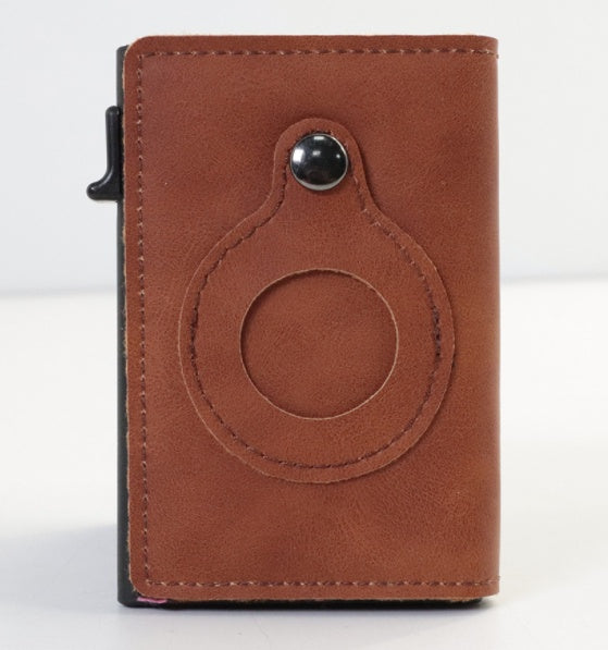 Leather AirTag Wallet with Aluminum Card Holder