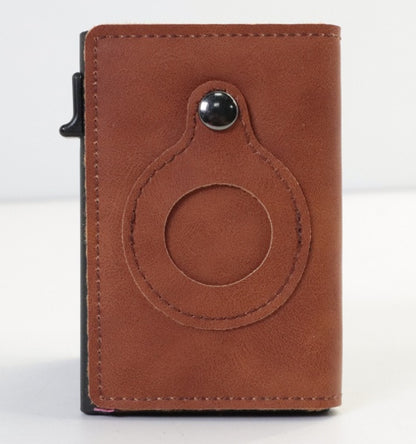 Leather AirTag Wallet with Aluminum Card Holder