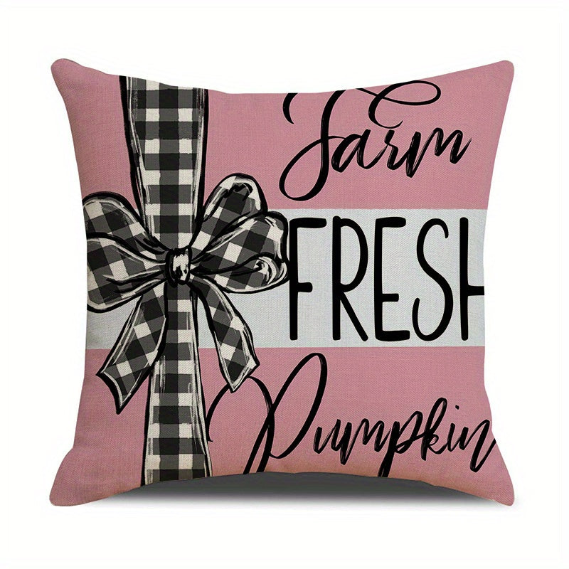 4 Pack Fall Pillow Covers 18x18in Farmhouse Pumpkin Maple Leaf Cushion Case Autumn Sofa Couch Decor For Autumn Thanksgiving Harvest Decorations