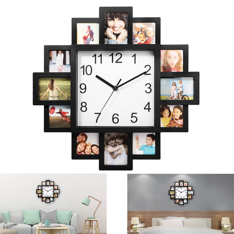 12-Photo Frame Wall Clock