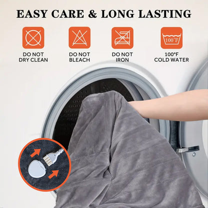 Heated Blanket Queen Size With Dual Zone Control - 10 Heat Settings Electric Throw Blanket With Automatic Shut Off Timer, Machine Washable Soft Flannel