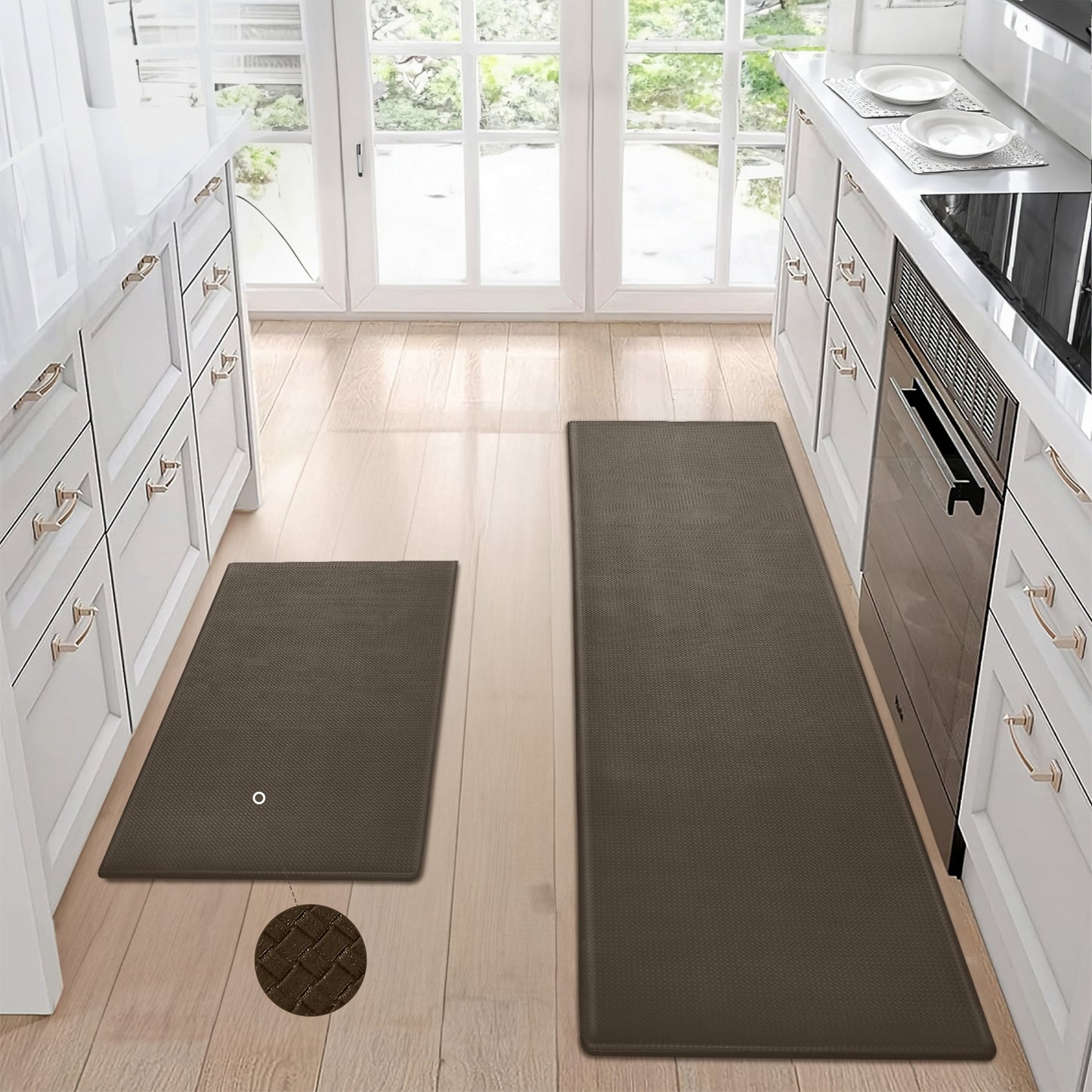 2-Piece Non-Slip Waterproof Kitchen Mat Set – Easy to Clean & Durable