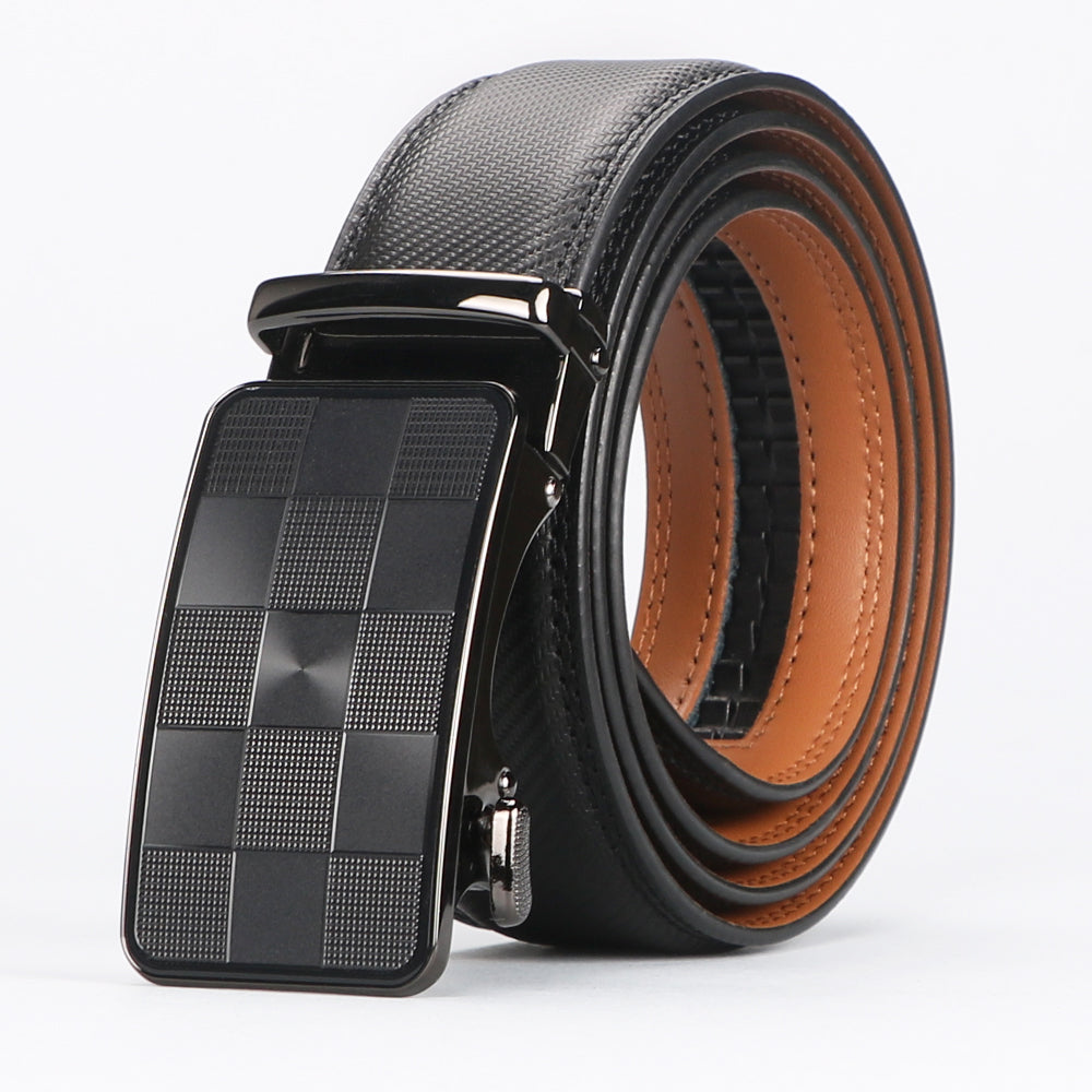 Men Belt Leather Belt For Men With Anti-Scratch Buckle Control Design For Formal Work Or Casual