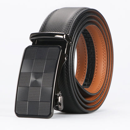 Men Belt Leather Belt For Men With Anti-Scratch Buckle Control Design For Formal Work Or Casual