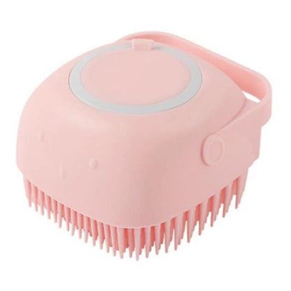 Silicone Pet Bath & Massage Brush – Dog & Cat Grooming Tool with Shampoo Dispenser