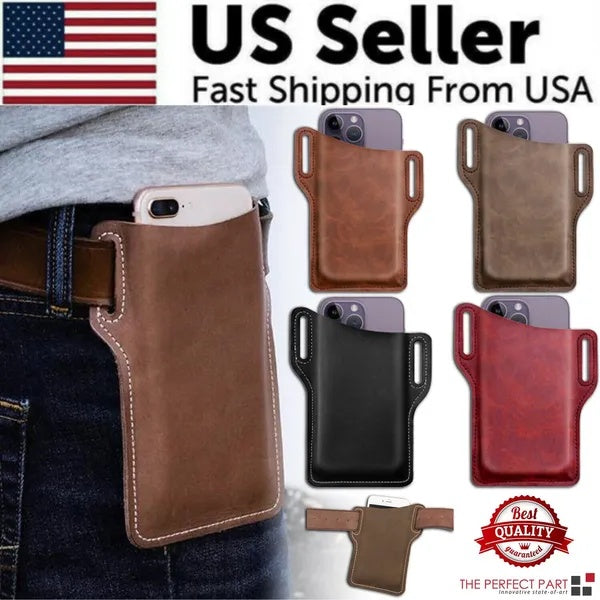 Leather Belt Phone Pouch