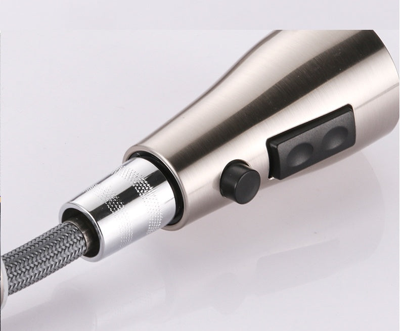 Pull-Out Kitchen Faucet – Brushed Copper, Hot & Cold Water